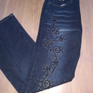 NWOT Juniors "Old Valley jeans" embroidery leg